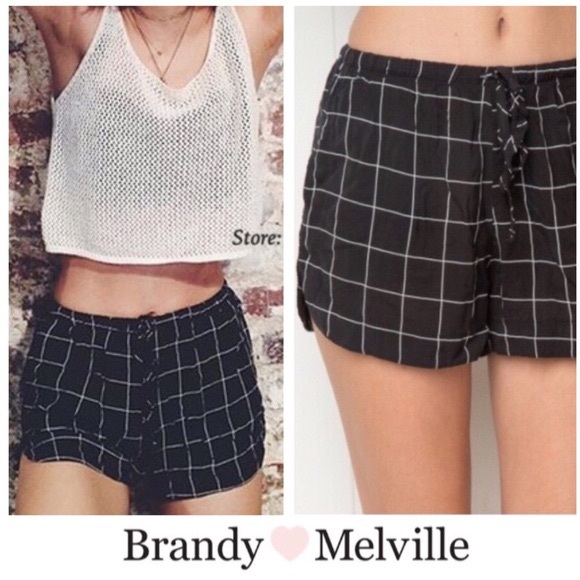 Brandy Melville Pants - Brandy Melville Grid Shorts